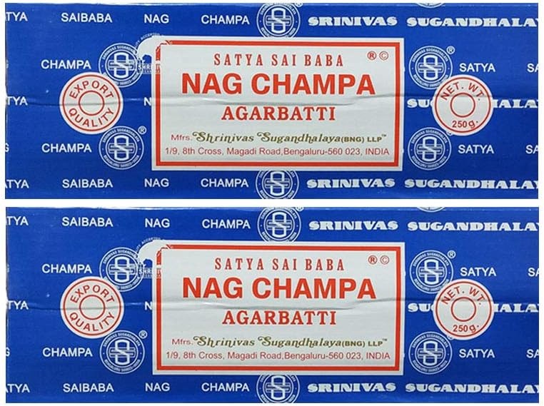 Satya Sai Baba Nag Champa Agarbatti Pack of 2 Incense Sticks Boxes 250gms... 