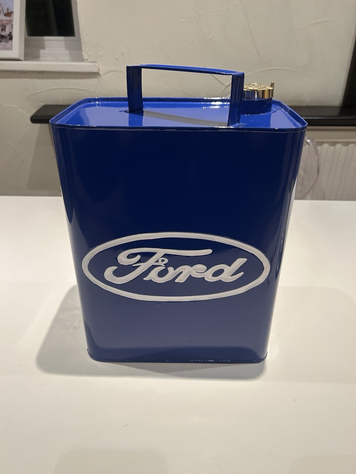 Ford Petrol Can Oil Can Blue Large Decorative Piece Garage Gift Lovely