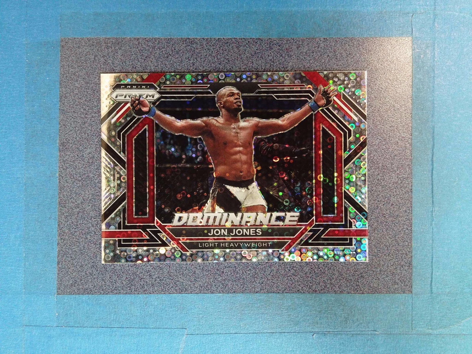 FB43) 2023 Prizm JON JONES #5 Silver Disco Dominance Light Heavyweight