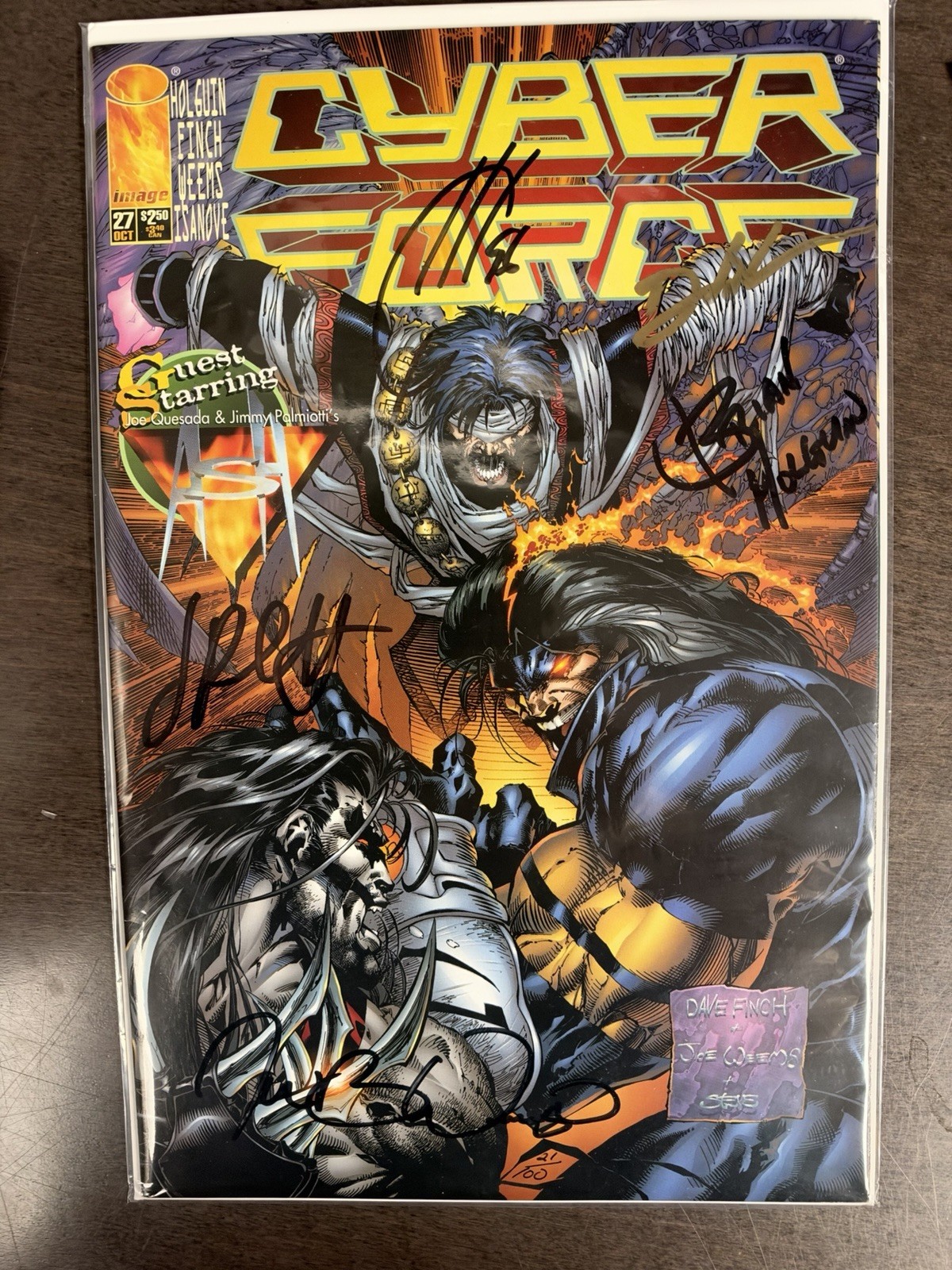 Cyberforce #27  1 Of 100 Signed Holguin Finch Weems Quesada and Palmiotti COA