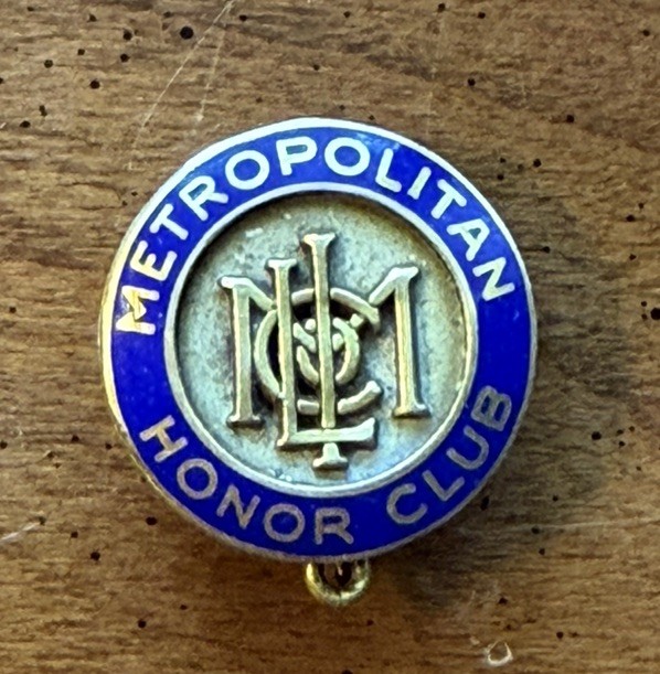 Vintage 14K Yellow Gold Metropolitan Insurance Co. Honor Club Pin