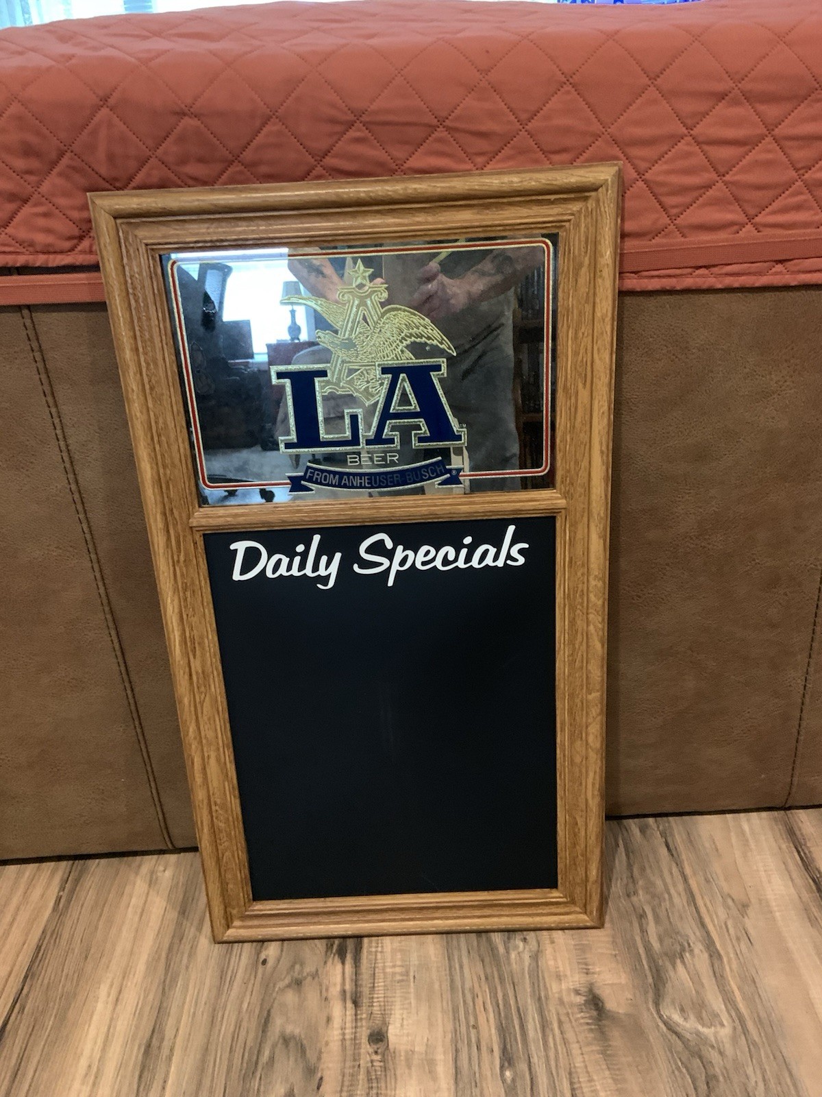 Vtg Bar Advertising Mirror Specials Chalkbrd LA Beer Anheuser Busch 1986 NEW NOS