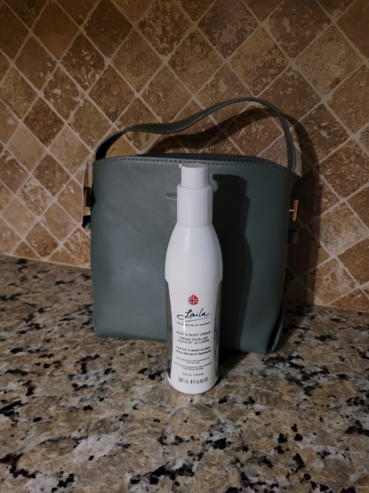 Laila Essence Of Norway  Lotion Bag Set lotion and purse From EPCOT 
