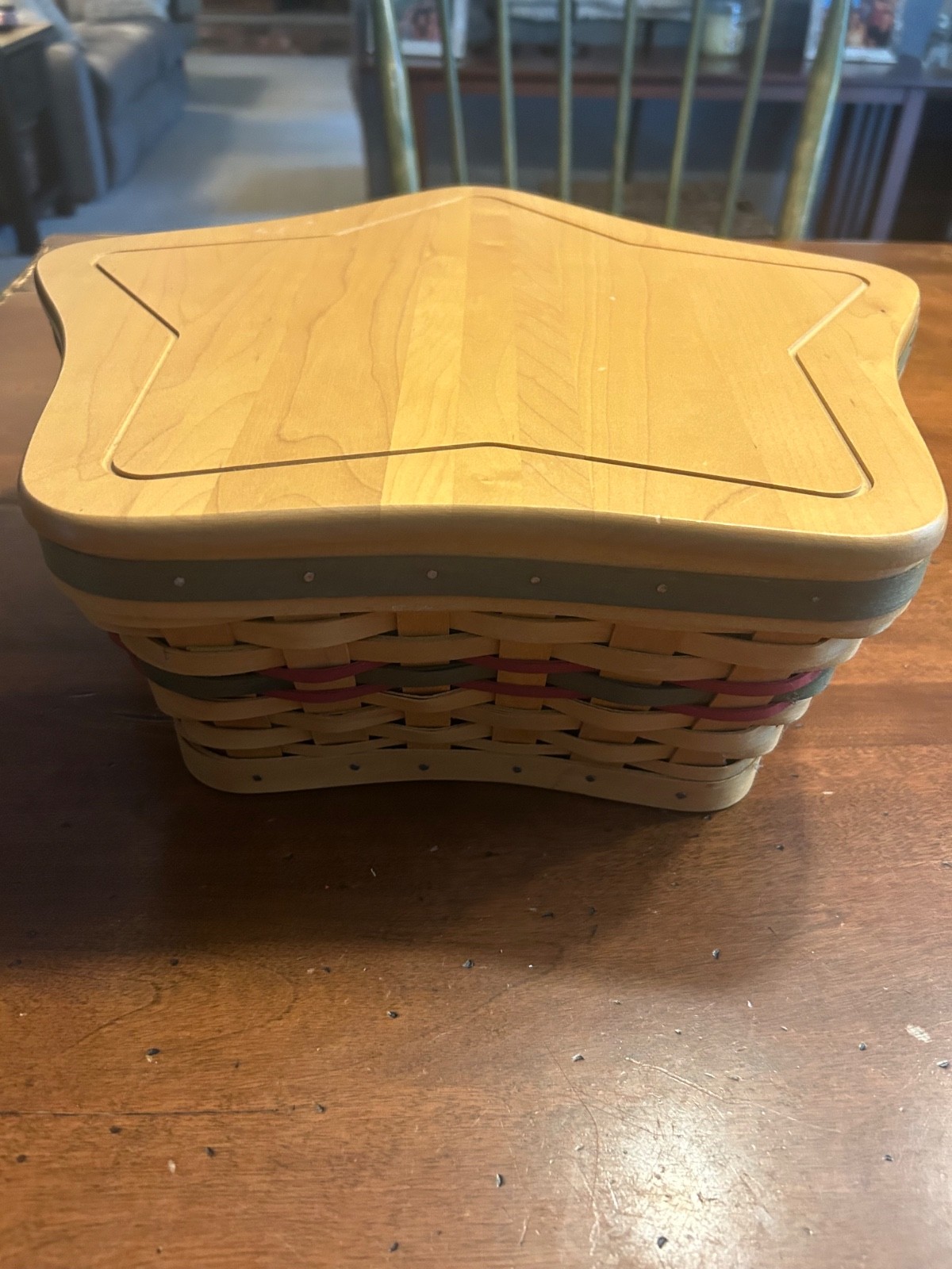 Longaberger 2001 Lg Shining Star 5pc Set Basket 2 Prot, Lid & Liner EUC GREEN Longaberger 2001 Lg Shining Star 5pc Set Basket 2 Prot, Lid & Liner EUC GREEN