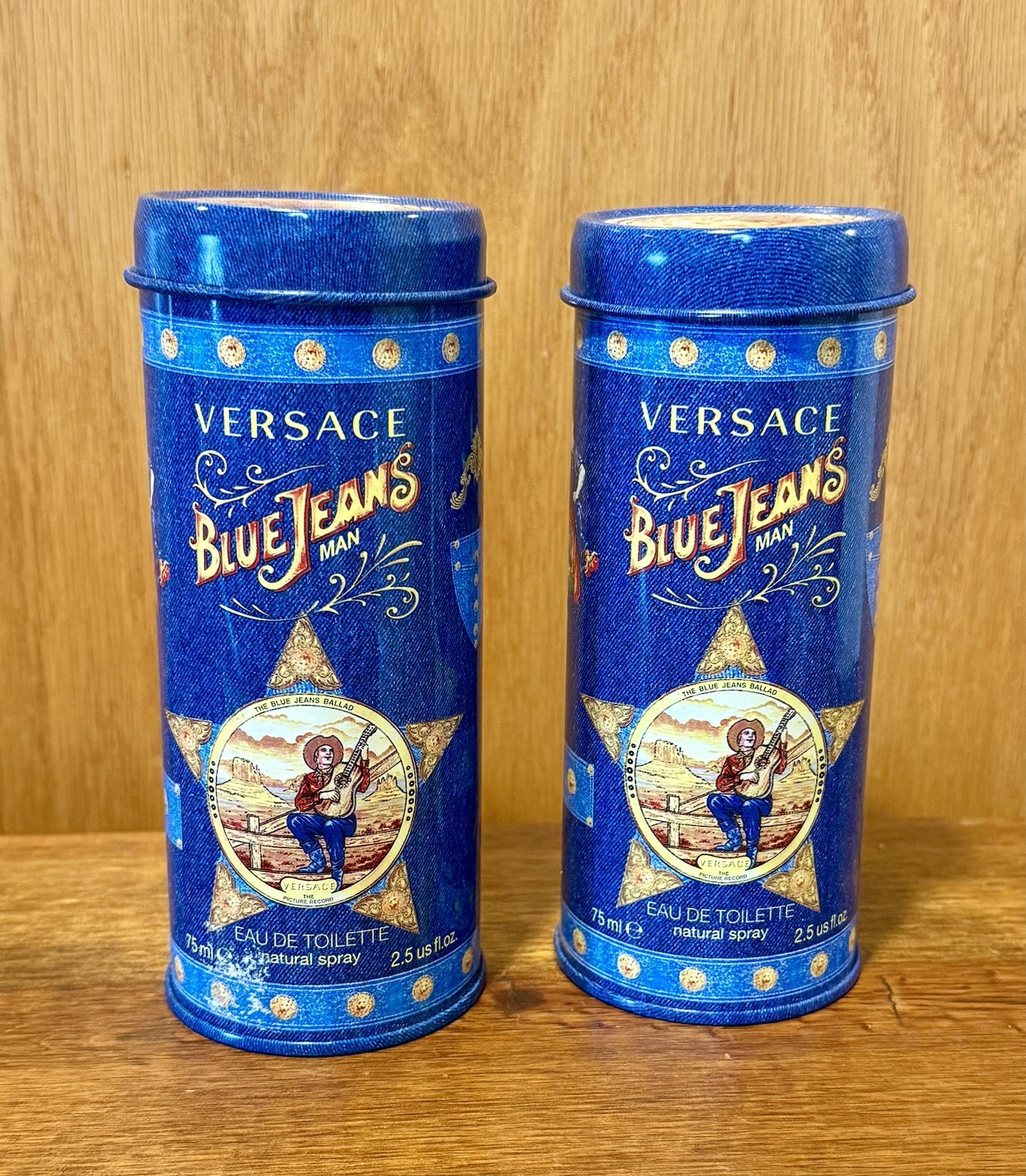 Set Of 2 Gianni Versace Blue Jeans Man Eau De Toilette Cologne Tin *TIN ONLY* Set Of 2 Gianni Versace Blue Jeans Man Eau De Toilette Cologne Tin *TIN ONLY*