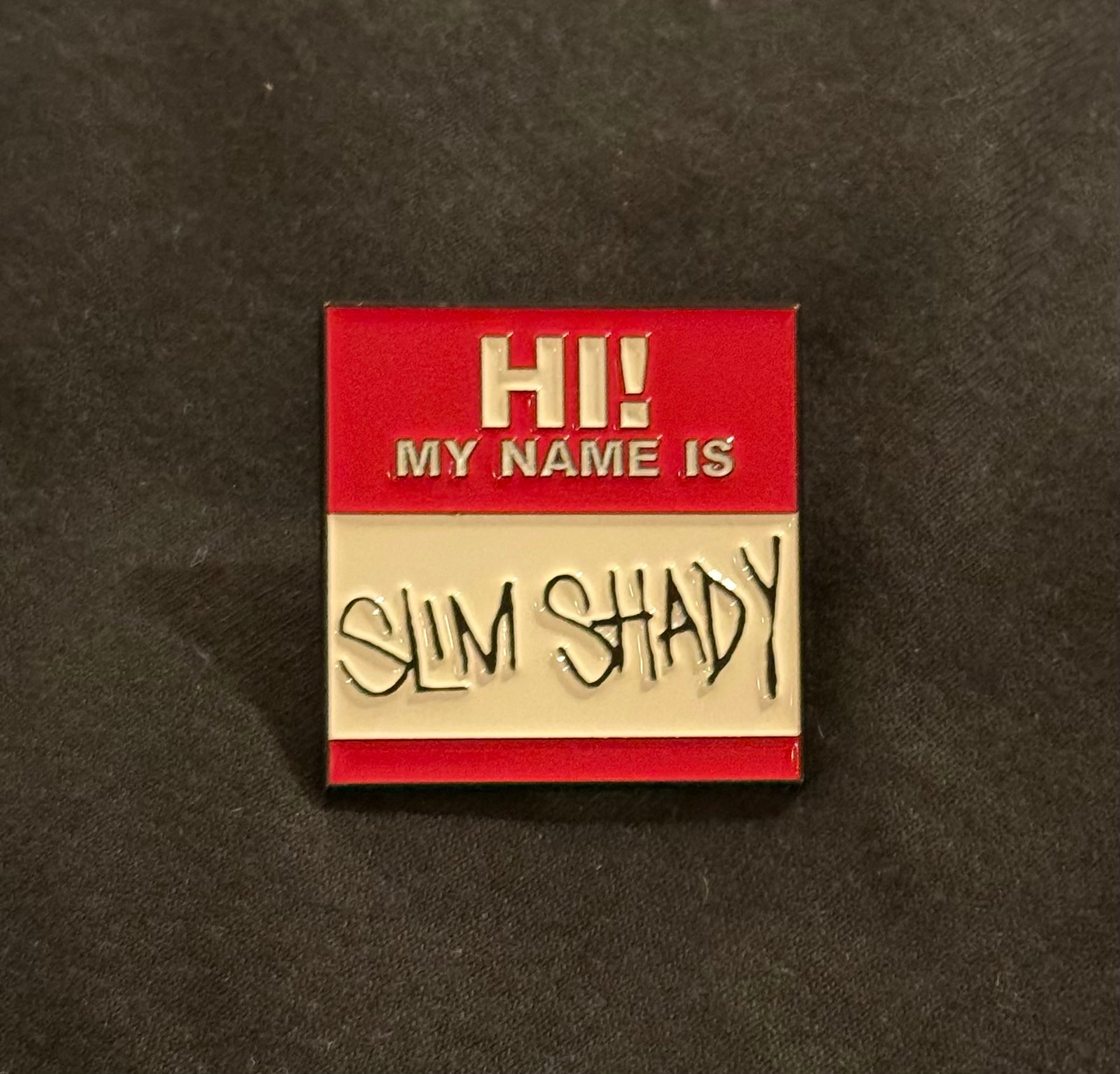 Slim Shady Enamel Pin - Hi My Name Is, Eminem, Dr. Dre, Aftermath, Detroit rap