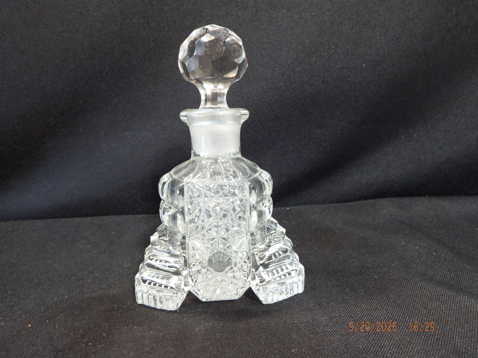 Vintage Cut Crystal Perfume Decanter-C074
