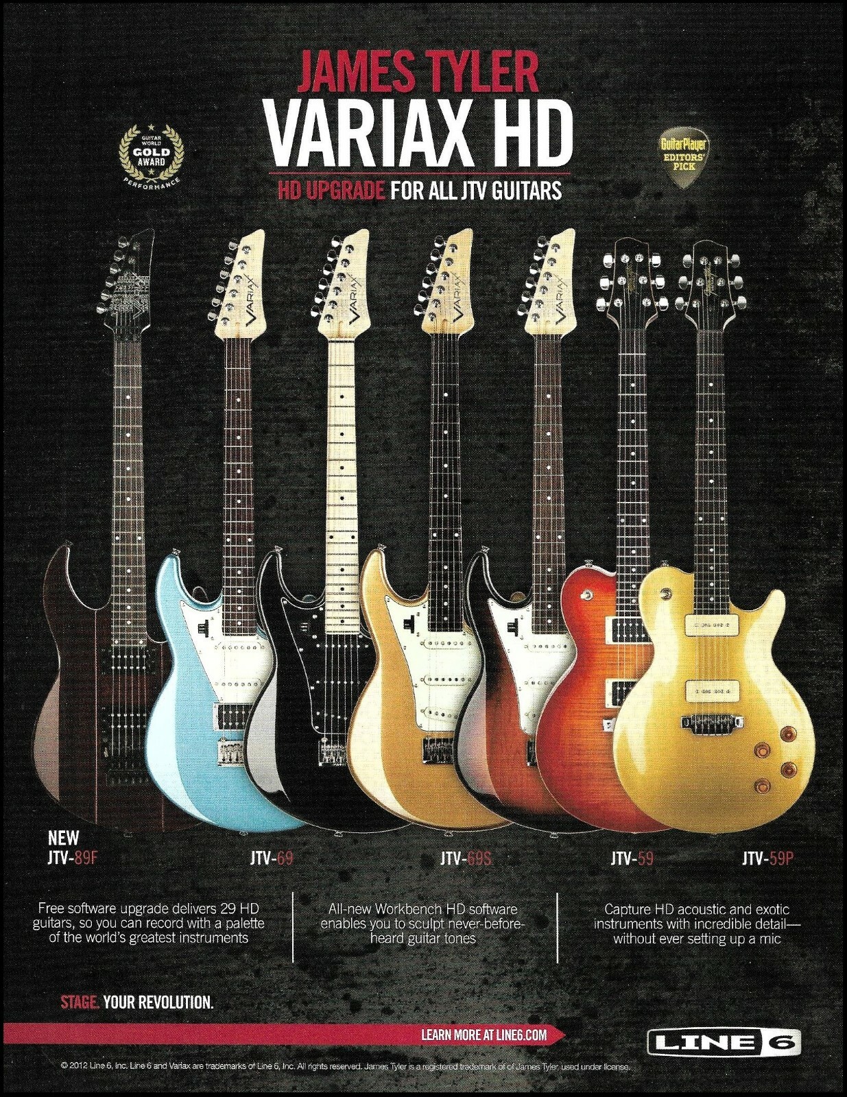 James Tyler Line 6 Variax HD JTV 59 69 guitar series ad 8 x 11 advertisement