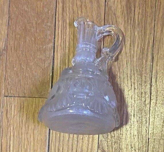 ✨Antique Pressed Frosted Clear Cut Glass Cruet With Scallop Design *NO Stopper*✨
