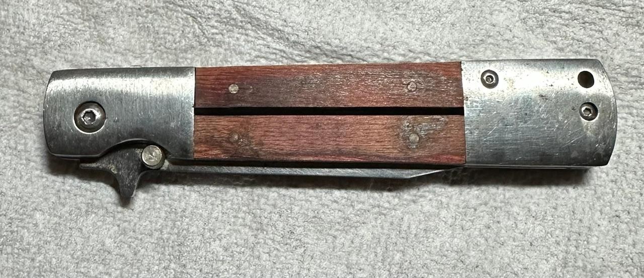 Vintage Ridge Runner AISI 420 Folding Hunting Knife 4” Blade Hardwood Handle