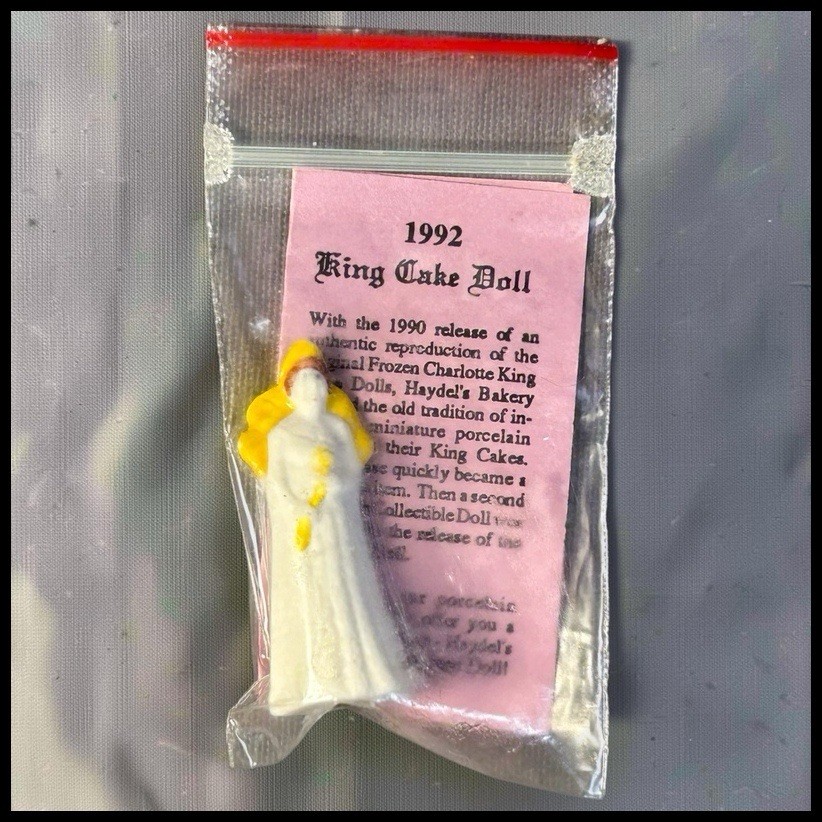 Vintage 1992 Haydel\'s Bakery New Orleans King Cake Queen Doll Figurine Louisiana Vintage 1992 Haydel\'s Bakery New Orleans King Cake Queen Doll Figurine Louisiana