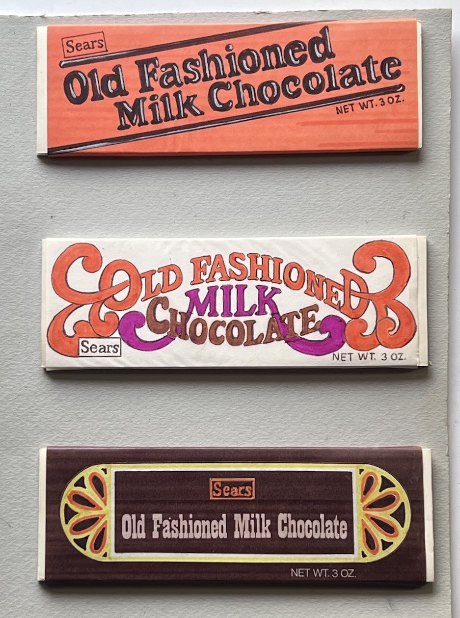 1983 *RARE* SEARS Old Fashion Candy Bar Wrapper Nabisco Chocolate Mock-ups MAN