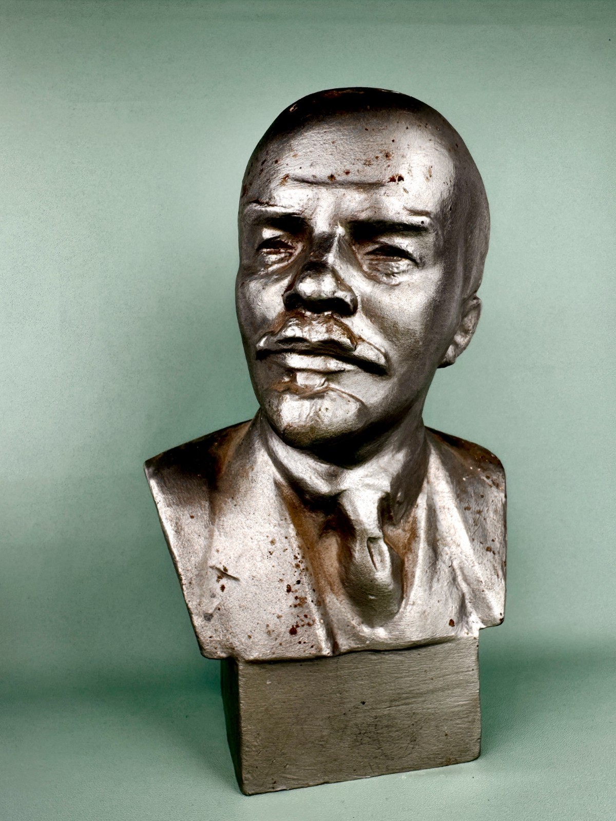Large Lenin Desk Statue Aluminum USSR Vintage 1970s Soviet Collectible