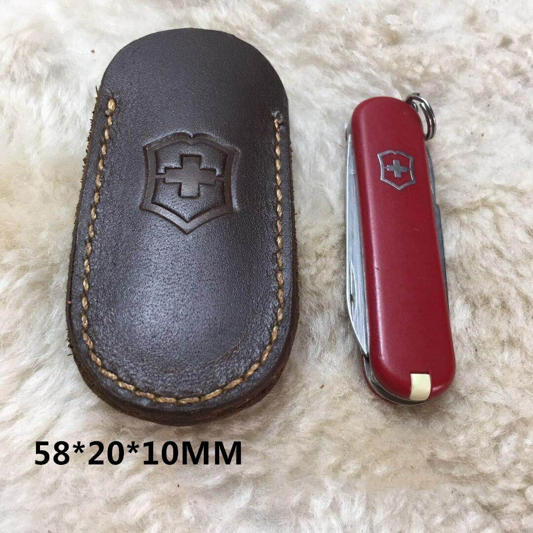 Handmade Swiss Army Folding Knife Case Leather Sheath Cover Scabbard VICTORINO