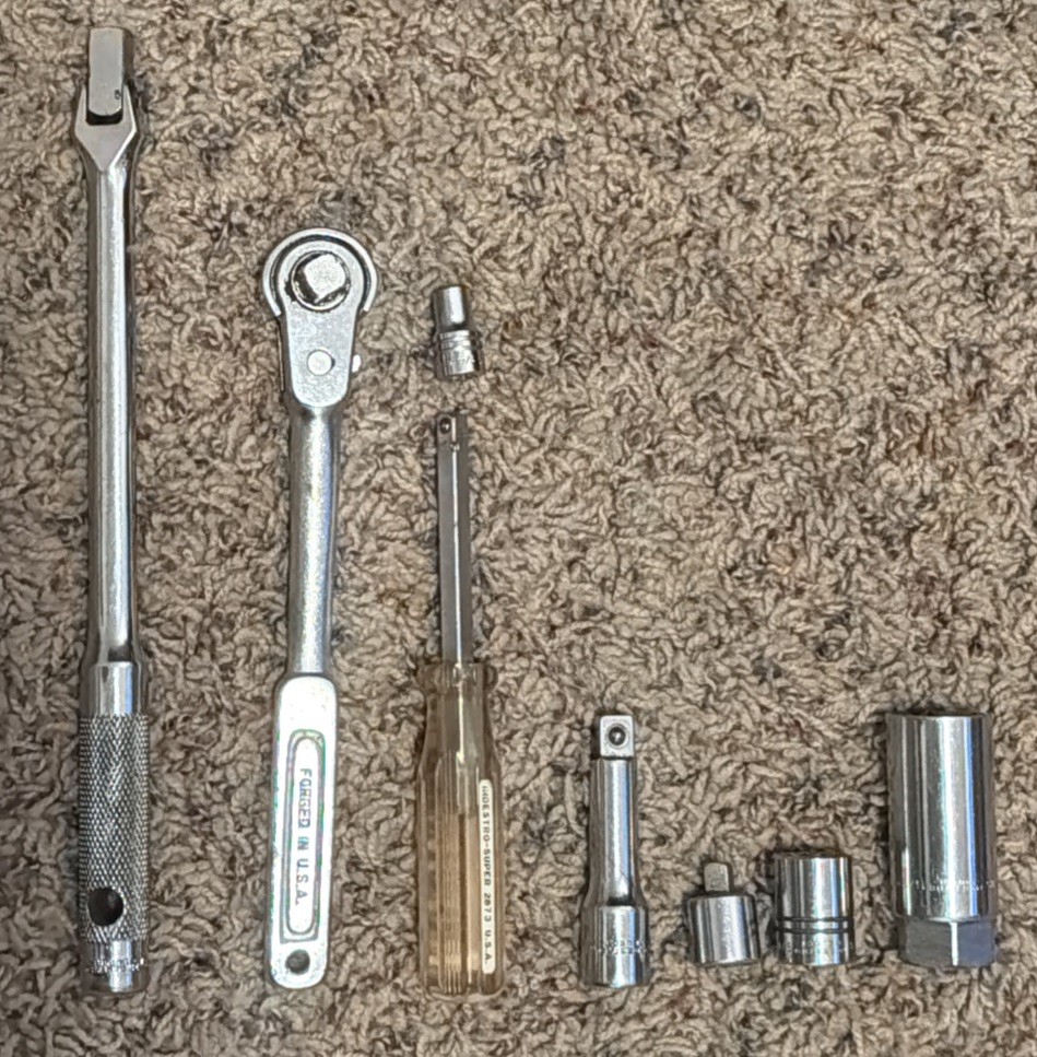 Vintage Indestro Super/Select Tool Lot - Drive , Socket, Spinner - 8pcs