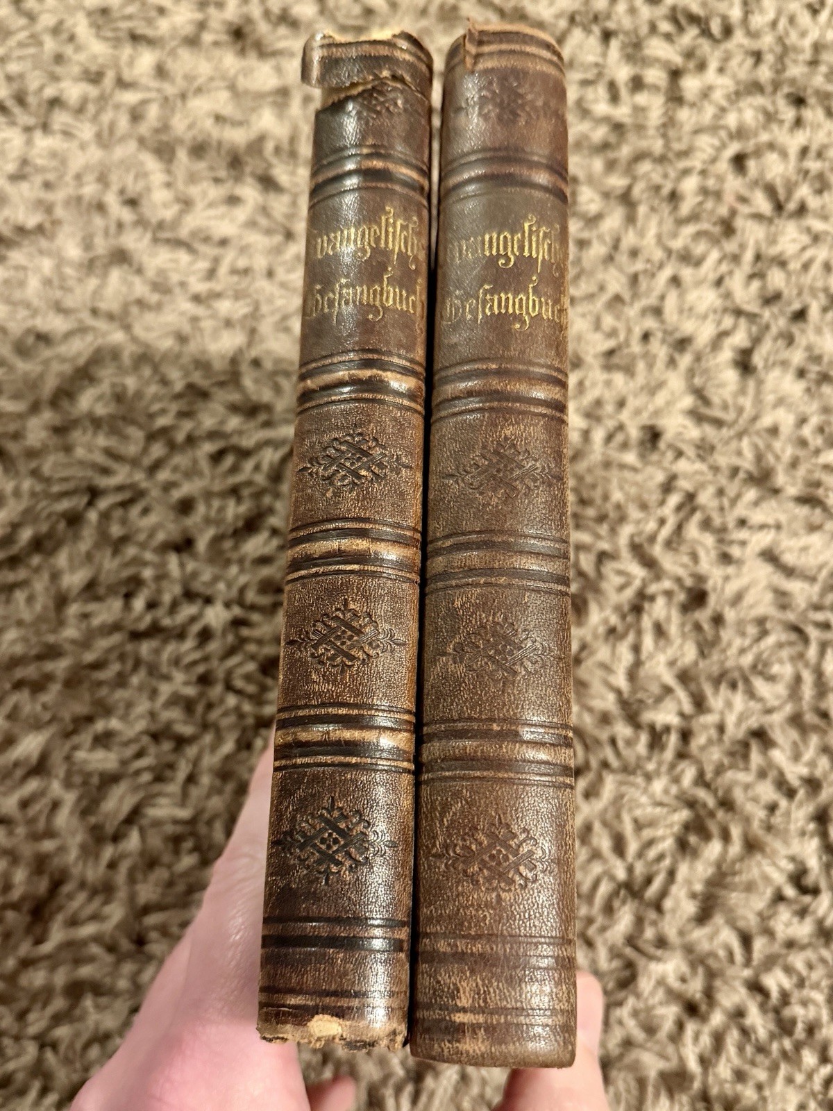 Pair of 1899 German Evangelitches Gesangbuch 
