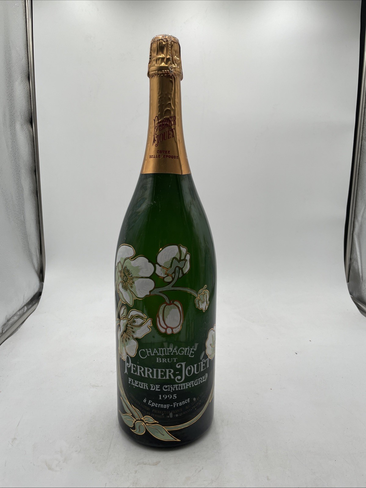 Vintage 1995 Perrier Jouet Floral Champagne Dummy Empty Bottle Prop 3 Liter