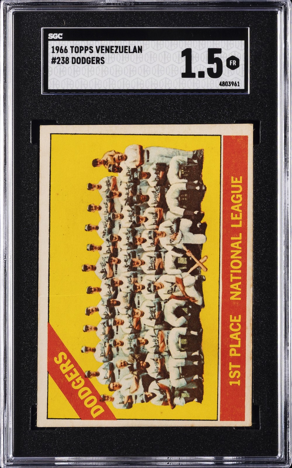 1966 TOPPS VENEZUELAN VENEZUELAN #238 BASEBALL SGC 1.5