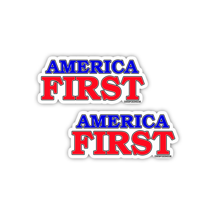 AMERICA FIRST Trump Republican Conservative Bumper Sticker Decal 2 pack 7.5\