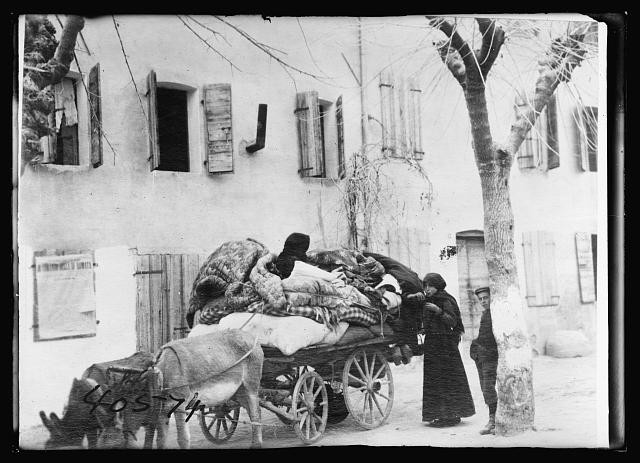 Photo:Piave River Italy 1918 Returning Home Refugee Cart WWI