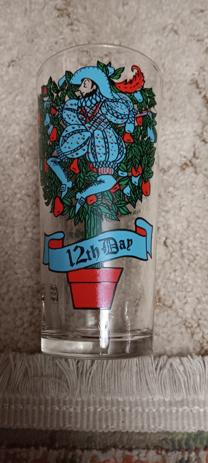 12 Days of Christmas Pepsi Pizza Hut Drinking Glass 12th Day