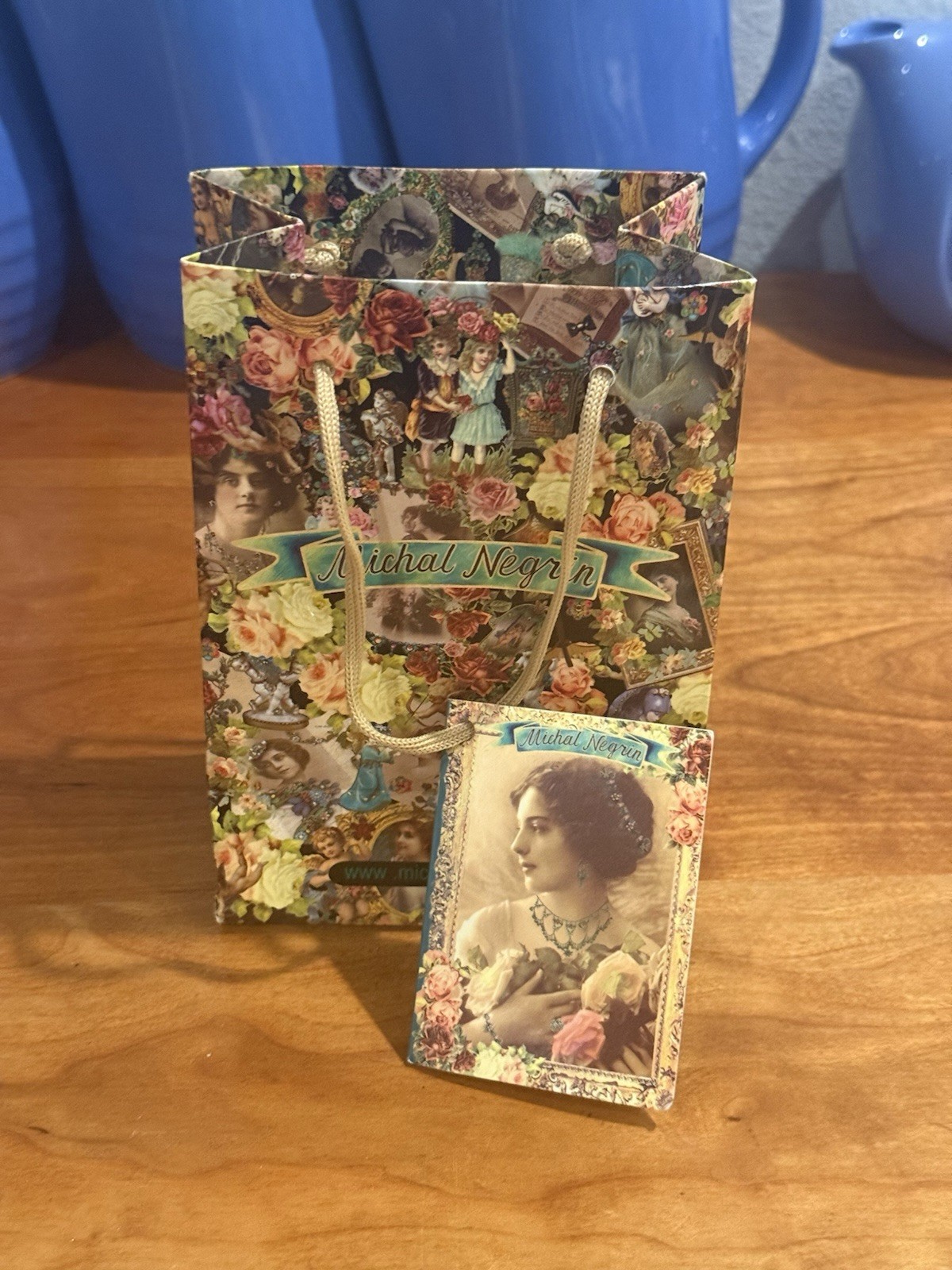 Brand new vintage Michal Negrin small jewelry bag with new card attached mint