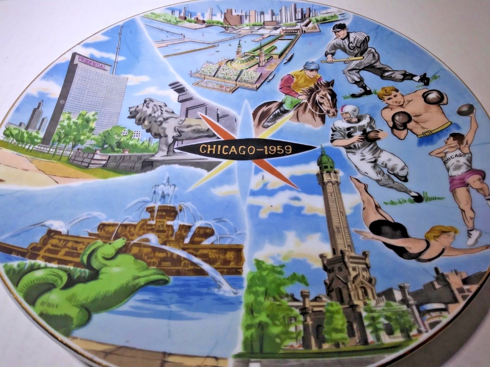 Vintage 1959 International Trade Fair Chicago Illinois Souvenir Decorative Plate