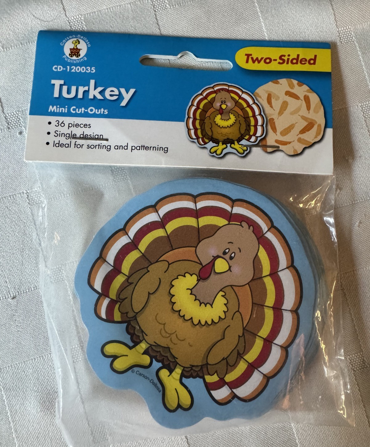Vintage NEW Carson-Dellosa 36 Turkey Shape Mini Cut Outs - Tags, Art Projects