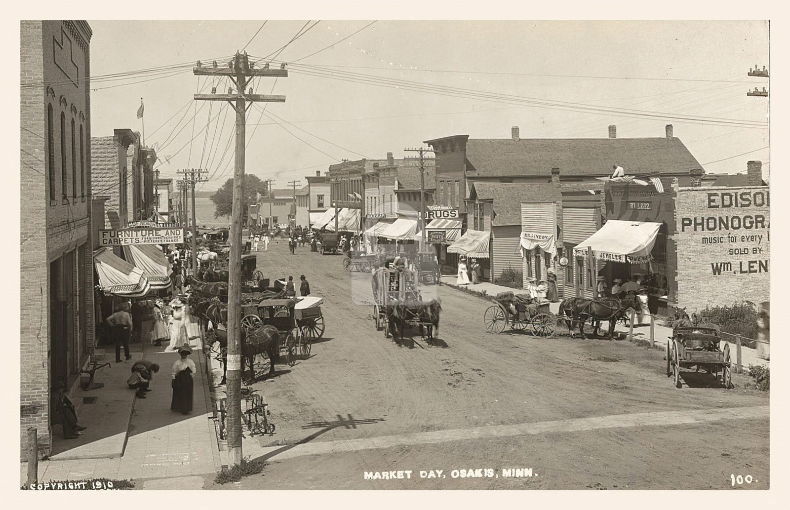 Market day, Osakis, MN Minnesota 1910 RPPC Photo Postcard Copy Market day, Osakis, MN Minnesota 1910 RPPC Photo Postcard Copy
