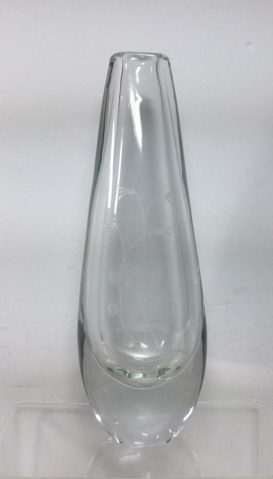 Vintage Korth crystal glass Signed vase etched clear art deco bud vase 9in 43054 Vintage Korth crystal glass Signed vase etched clear art deco bud vase 9in 43054
