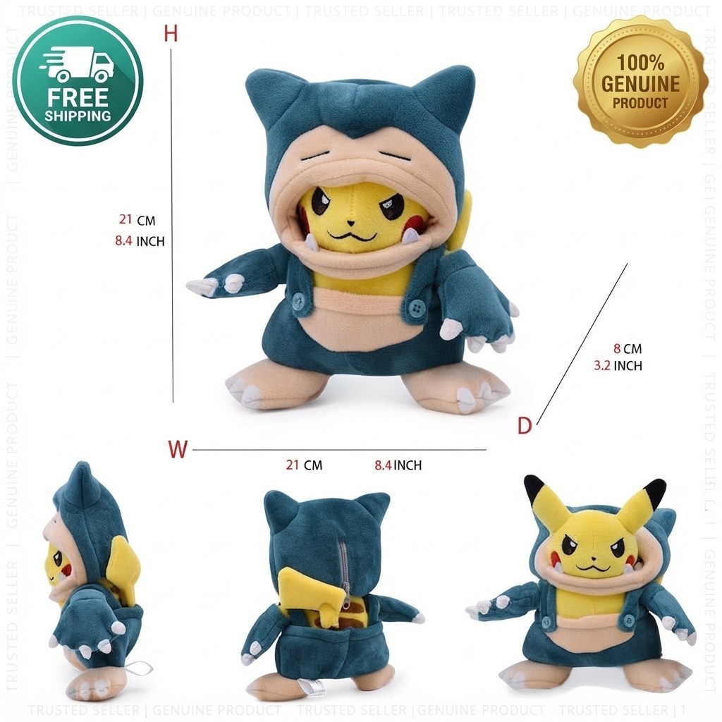 Cos Eevee Lucario Cosplay Plush Stuffed Animal Doll Rayquaza BK7 Same Day 🚛✅