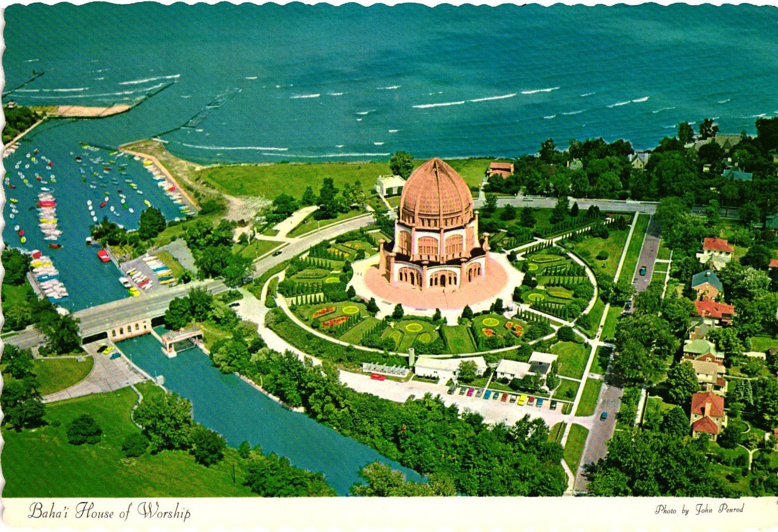 Vintage Postcard 4x6- BAHA\'I HOUSE OF WORSHIP, LAKE MICHIGAN, WILMETTE, IL.