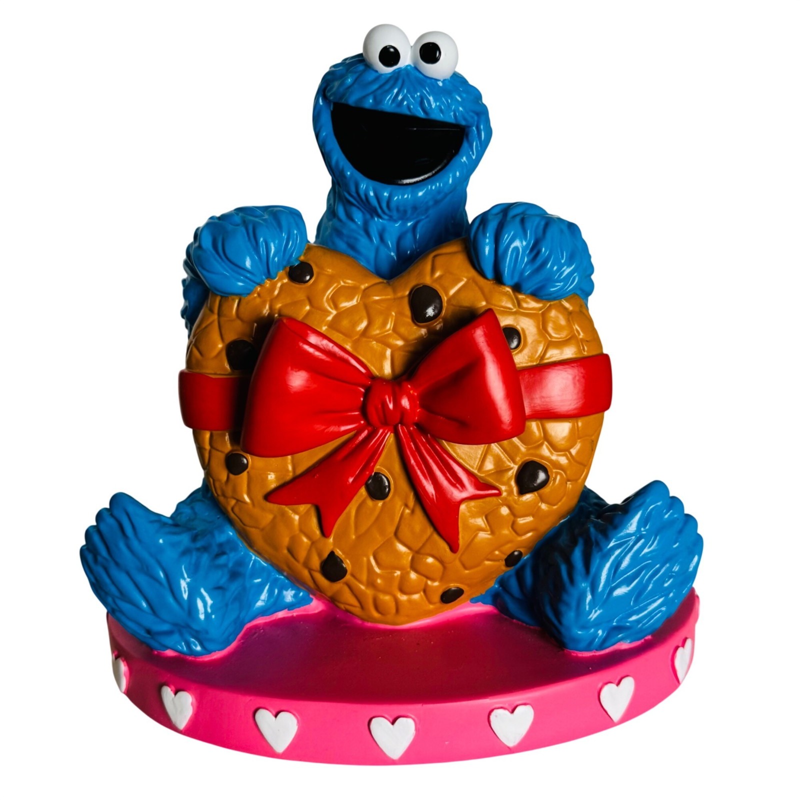 123 Sesame Street Cookie Monster with Heart Cookie 7in Valentine’s Day Figurine 
