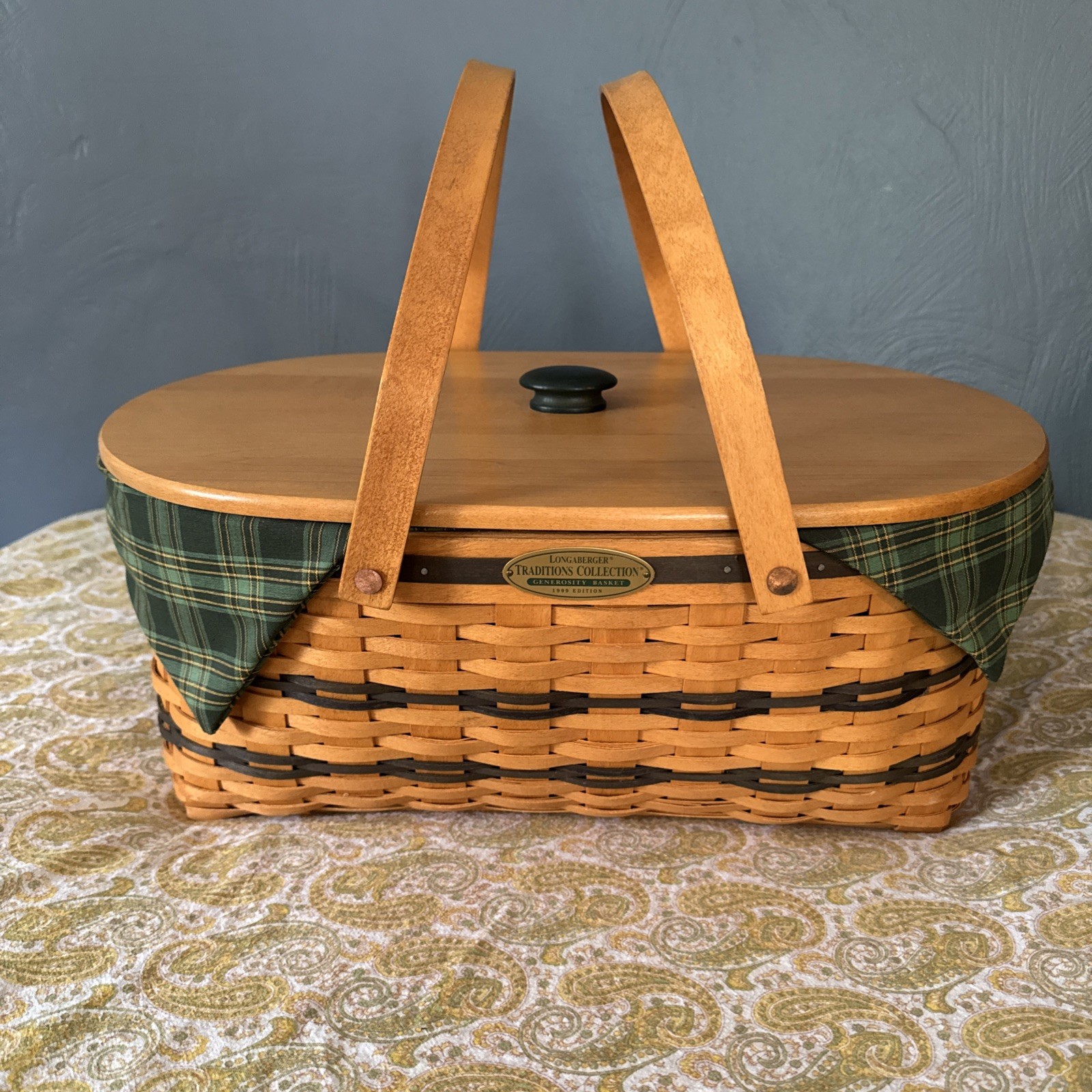 NEW Longaberger 1999 Traditions Generosity Basket Lid Liner Divider/Protector 