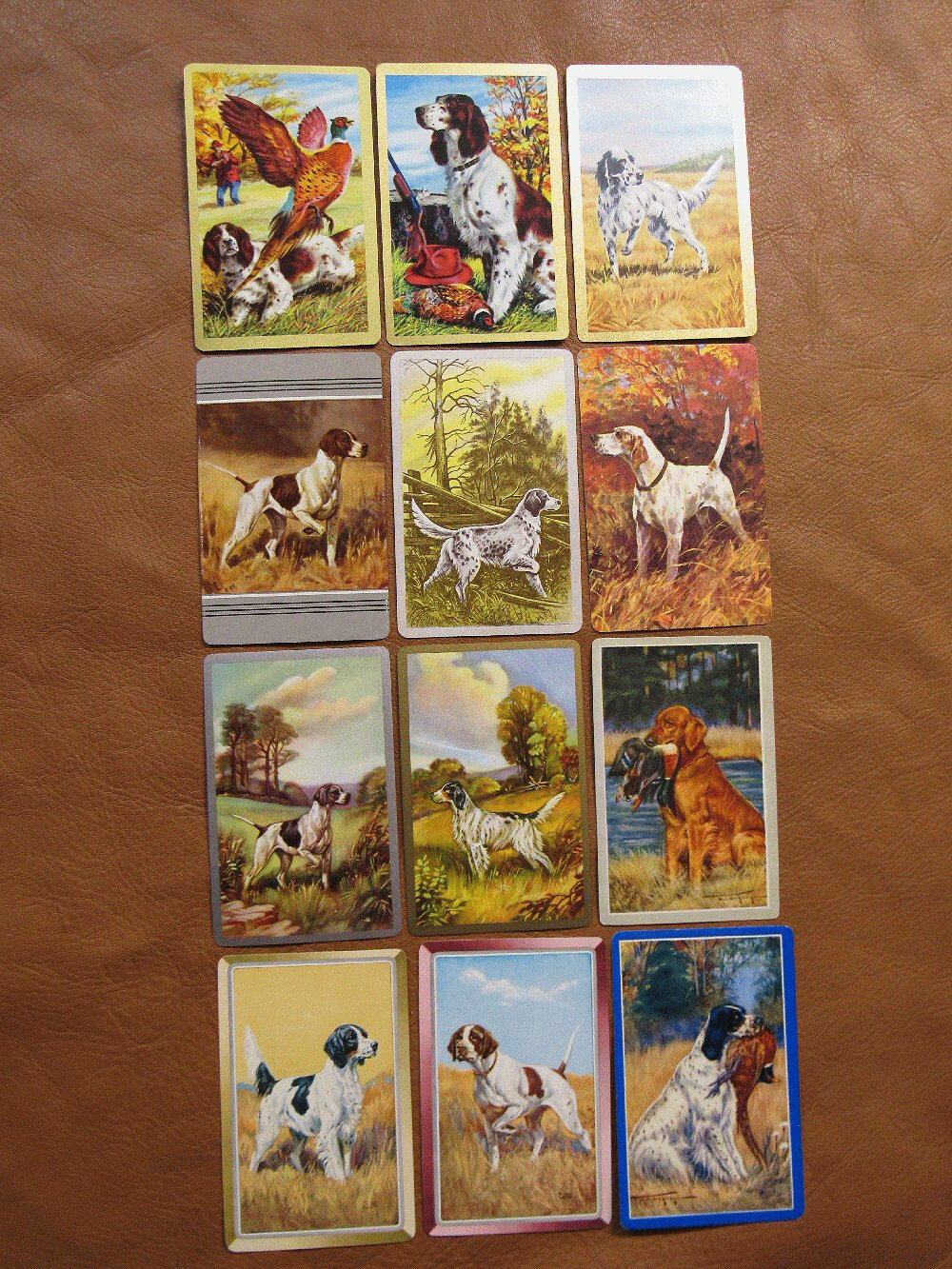 12 Hunting Dogs Playing Swap Cards
