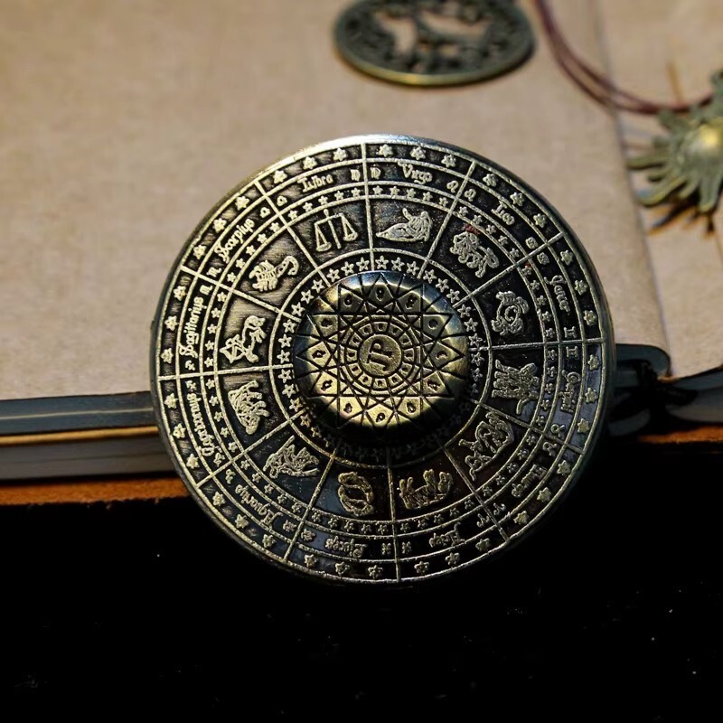 UFO 12 Constellation Zodiac Spinner Brass Astrology Planets Stress Relief