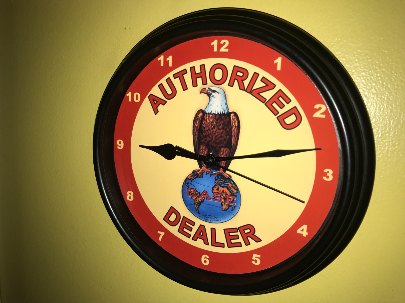 Case Eagle AuthDealer Farm Tractor Barn Garage Man Cave Clock Retro Sign