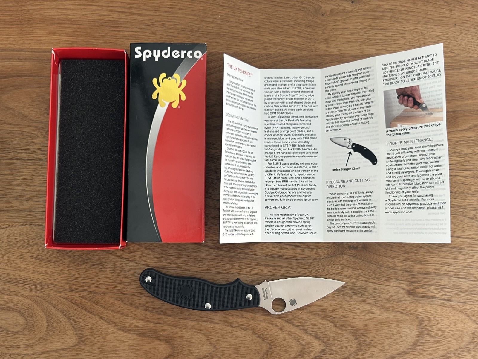 Spyderco UK Pen Knife C94PBK CTS-BD1N Black FRN Slipjoint USA
