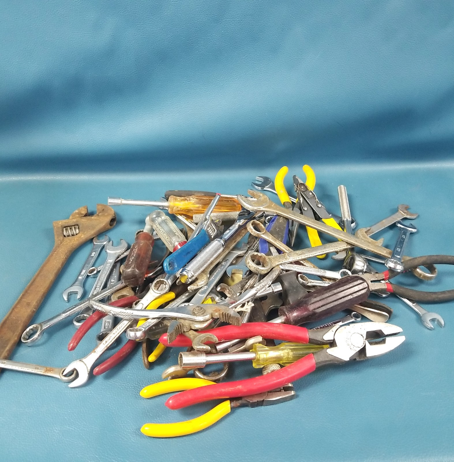 Grandpa's Workbench Stash Wrenches & Pliers & Ratchets Mix Sizes Vintage-Modern