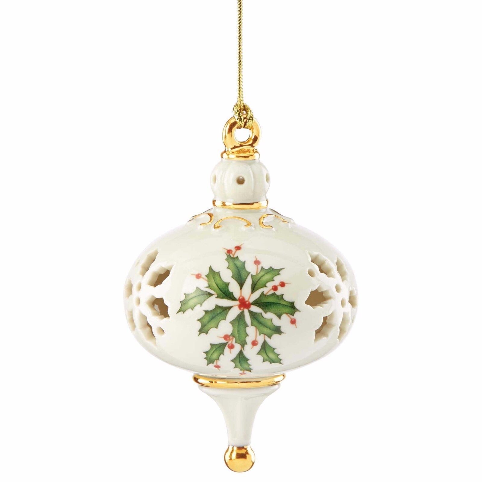 Lenox 2015 Holiday Pierced Ornament  Annual Holly Berries Christmas NEW IN BOX