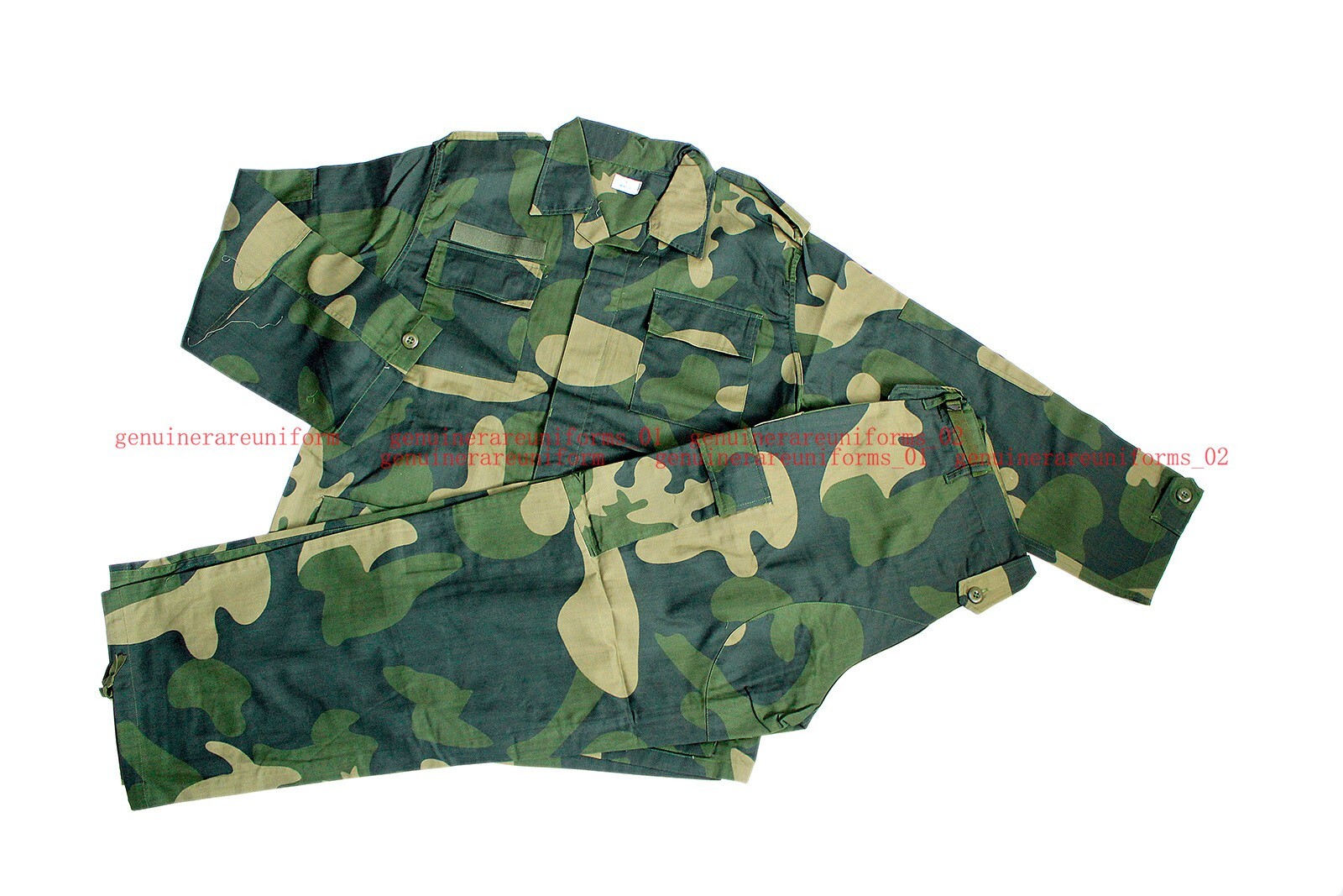 Rare Genuine African DRC Congo Amoeba Woodland Camo BDU Uniforms Size MR+