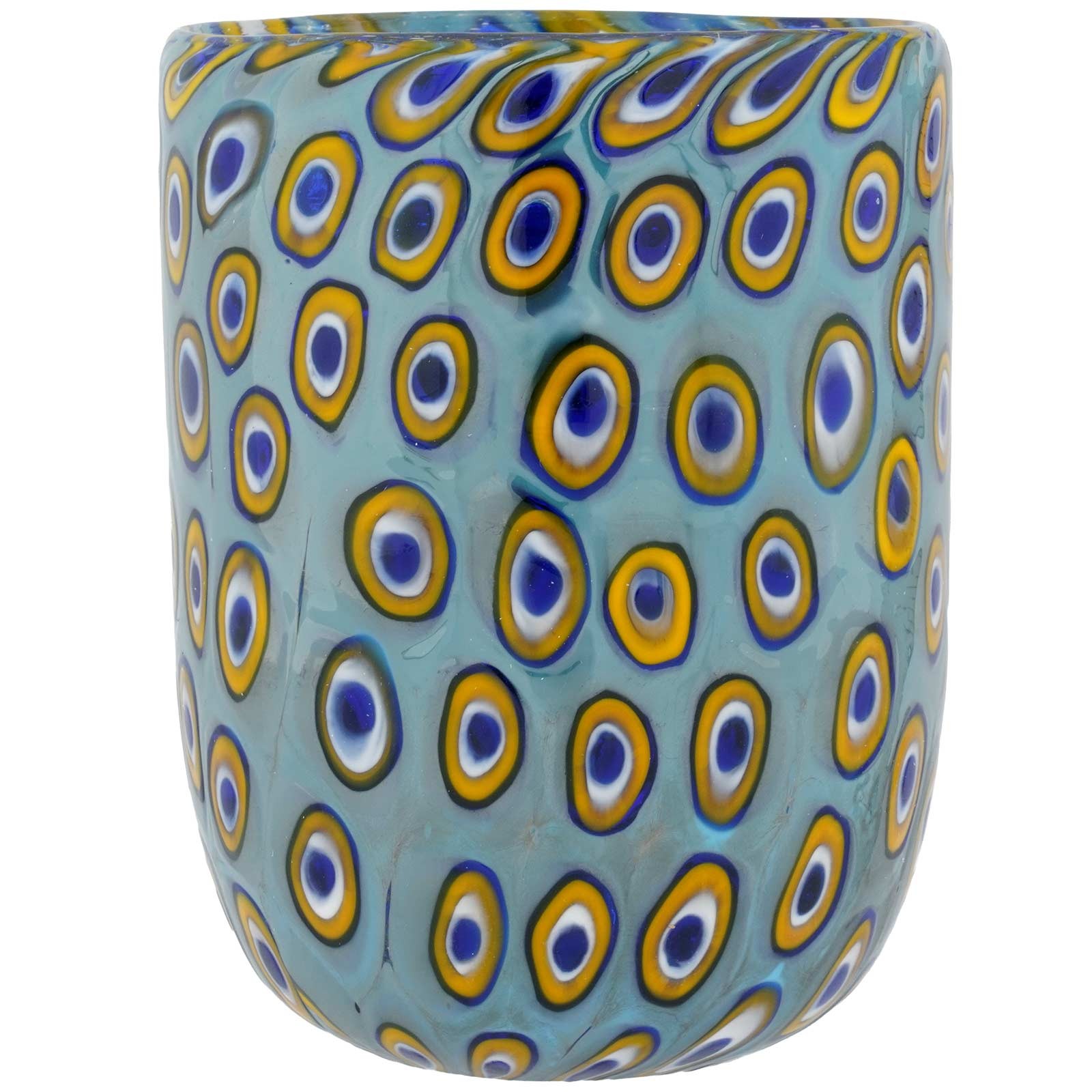 GlassOfVenice Murano Glass Tumbler - Mosaic Aqua