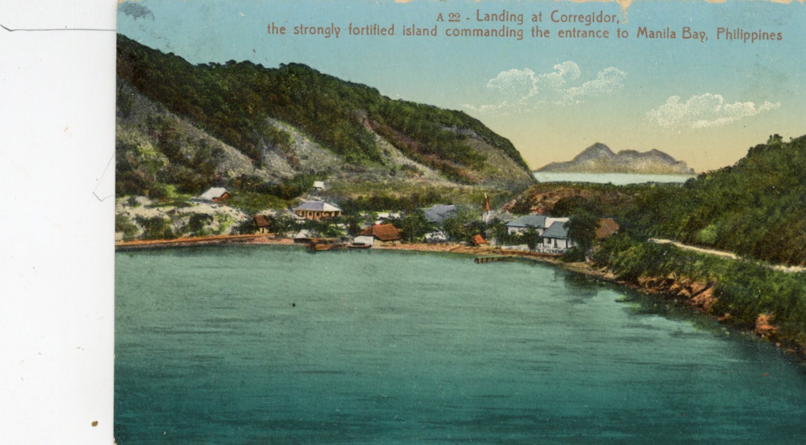 1917 postcard Landing At Corregidor Entrance To Manila Bay Philippines