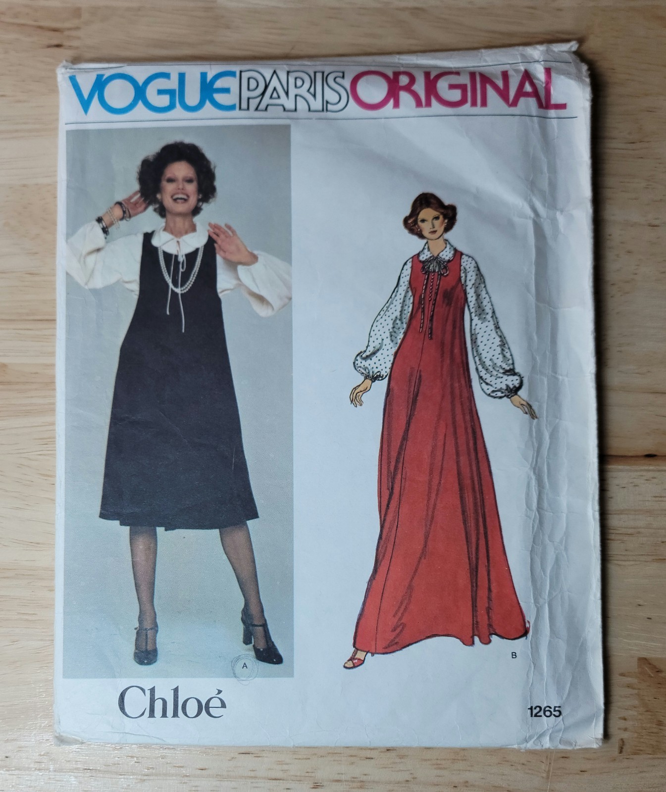 Vogue Paris MISSES JUMPER & BLOUSE #1265 Chloe Size: 16 ©1975 UNCUT