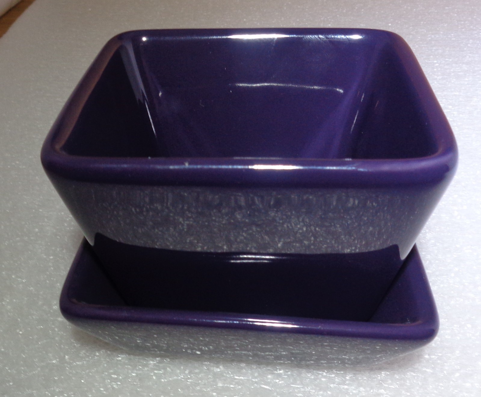 Pampered Chef Simple Additions Condiment Purple Dip Bowl & Under Plate