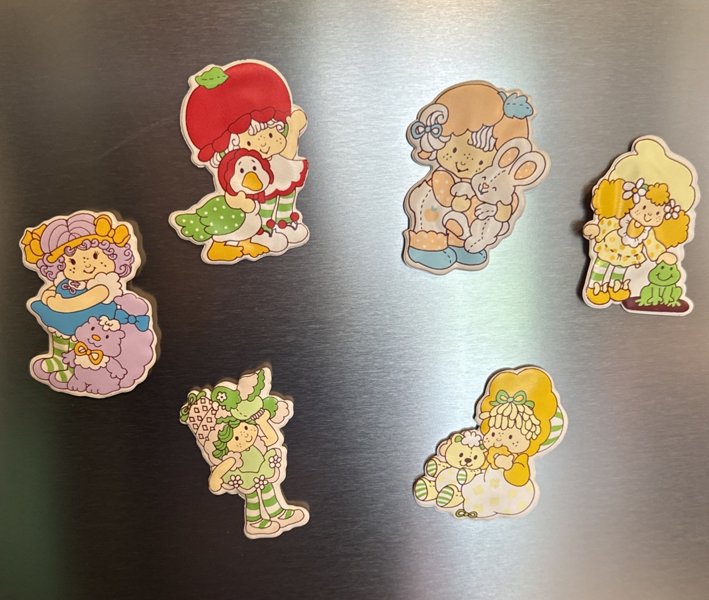 Rare Lot Of 6 Vintage Strawberry Shortcake Vinyl Magnets Various LOOK
