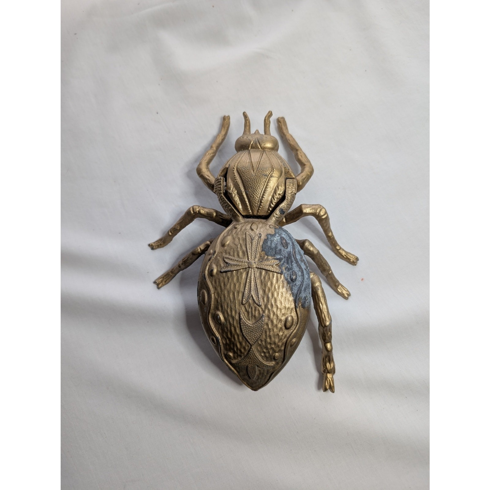 Vintage Beetle Spider Insect Bug Brass Ashtray