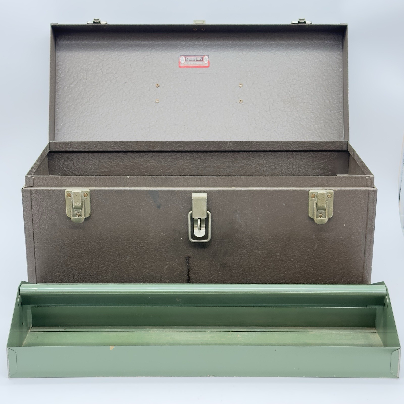 Vintage Kennedy K20 20” Hand Carry Tool Box w/Green Tote Tray Made in USA READ