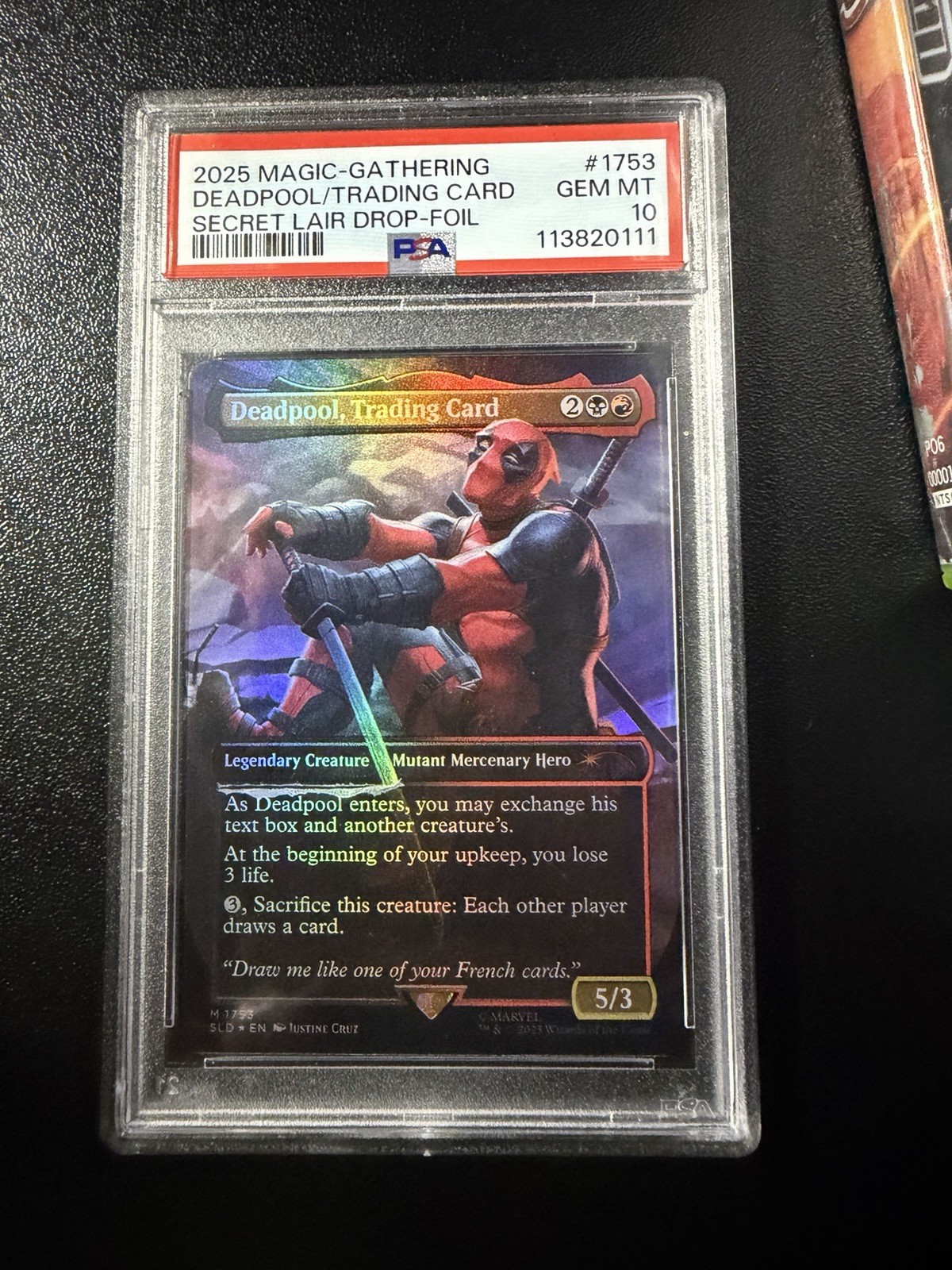 DEADPOOL TRADING CARD MTG MAGIC THE GATHERING SECRET LAIR FOIL #1753 PSA 10 GEM 