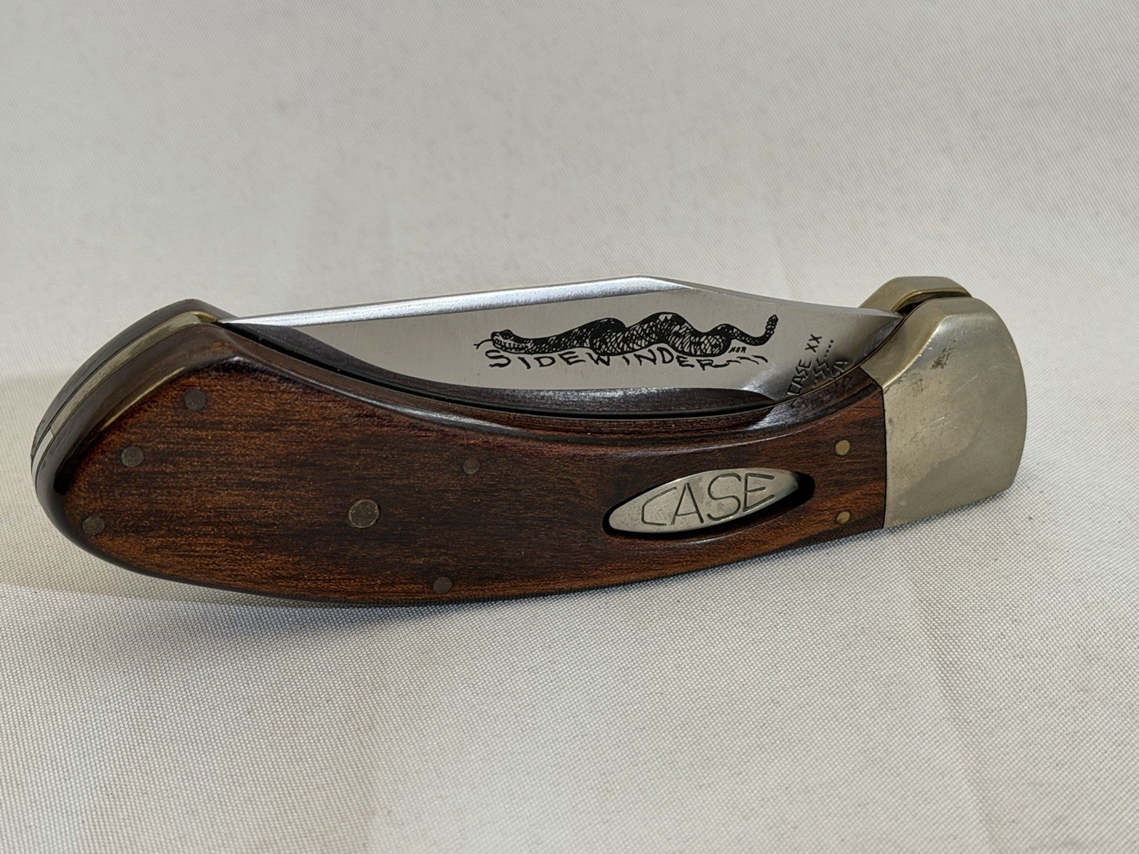 1981 Case XX Sidewinder Knife 9 Dot USA PAT PEND Wood Handle Vintage